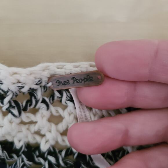 FREE PEOPLE Oversized Dolman Open Knit Stripes Linen Cotton Women Sweater XS - Picture 8 of 15